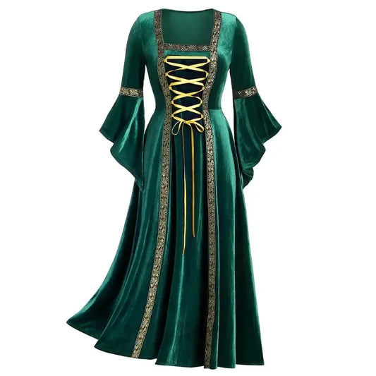 Halloween Costumes Long Sleeve Medieval Cosplay Dress