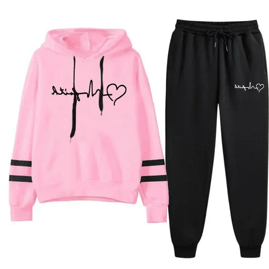 Hooded Sweatshirt Jogger Pants Casual Outfit