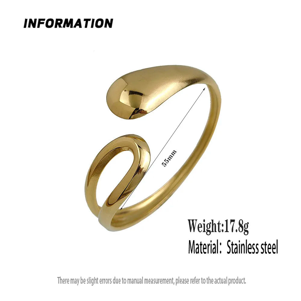water drop hollow stainless steel gold plated 18K bracelet