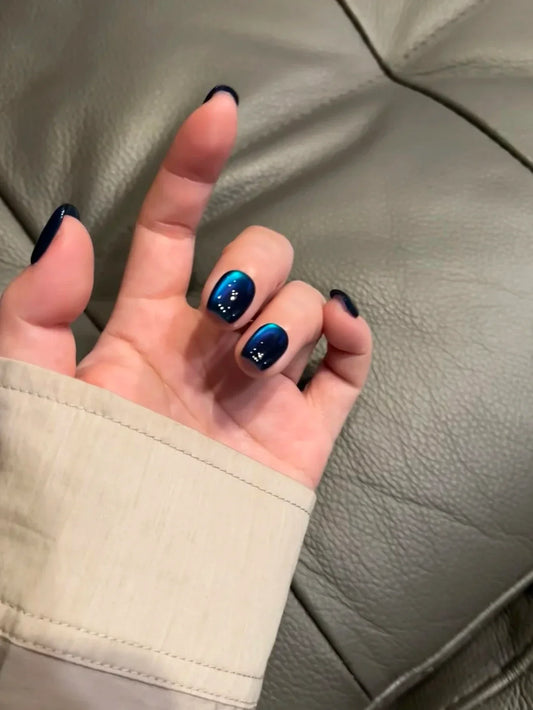 Blue Black Red Glass Bead Crystal Cat Eye Gel Nail Polish