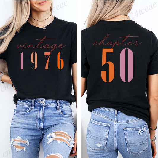 Vintage 50th Birthday Aesthetic Classic 1976 Graphic 50 Bday Shirts