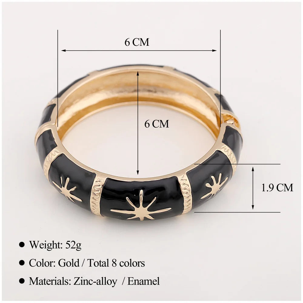 Zebra Shape Round Metal Wide Geometric Bracelet