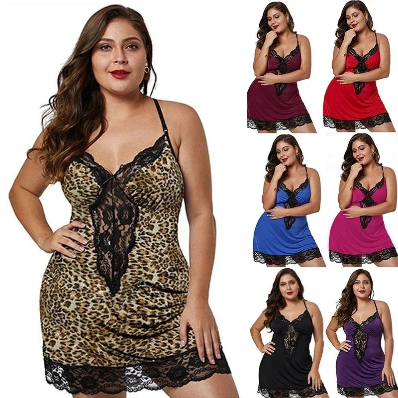Spaghetti Straps Nightgowns Lace Sexy Sleepdress Satin Lingerie