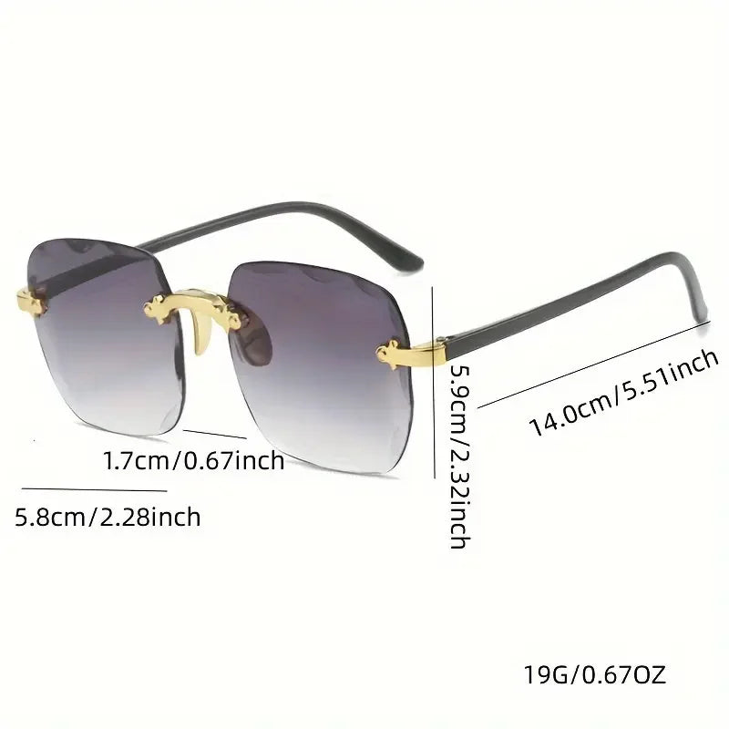 1/3PCS Square Rimless Luxury UV400 Sunglasses