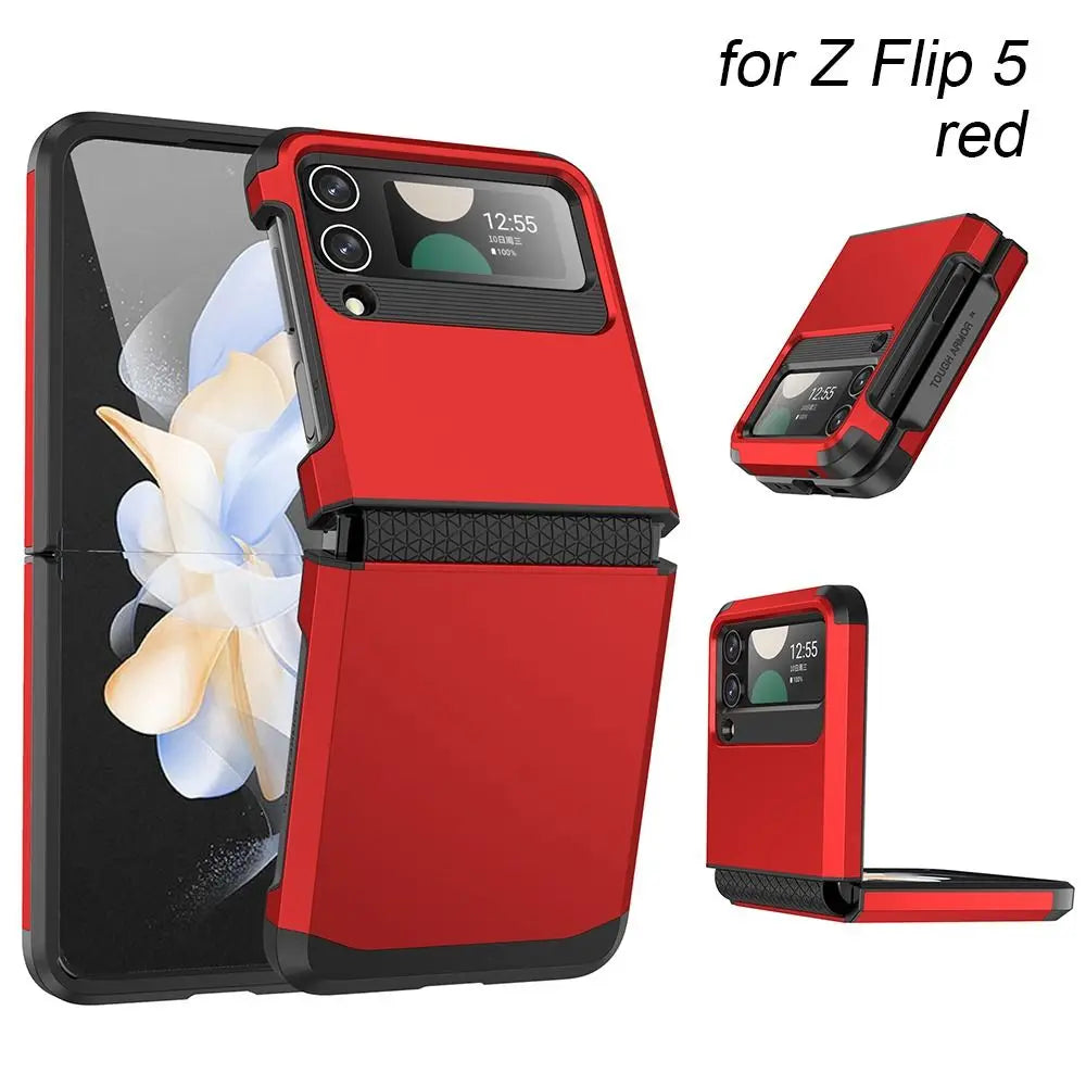 Z Flip 3/4/5 Case New Shock Proof Armor Phone Cover Protective Hinge Mobile Phone Protector
