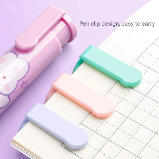 Pen Type Eraser Replaceable Core Cute Cartoon Pencil Set