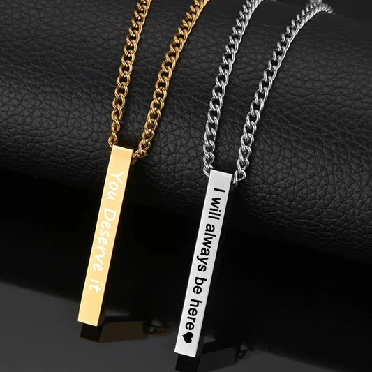 Custom Name Date Stainless Steel Necklace