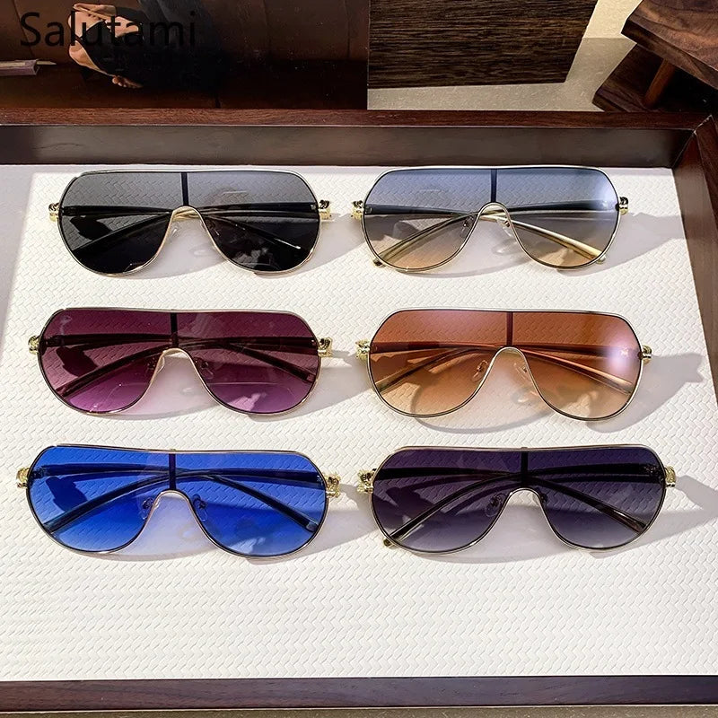 Vintage Luxury Metal Oversized Punk Sunglasses