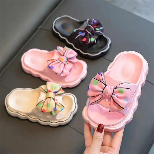 Kids Bow Wear Wear Non-slip Home Slippers