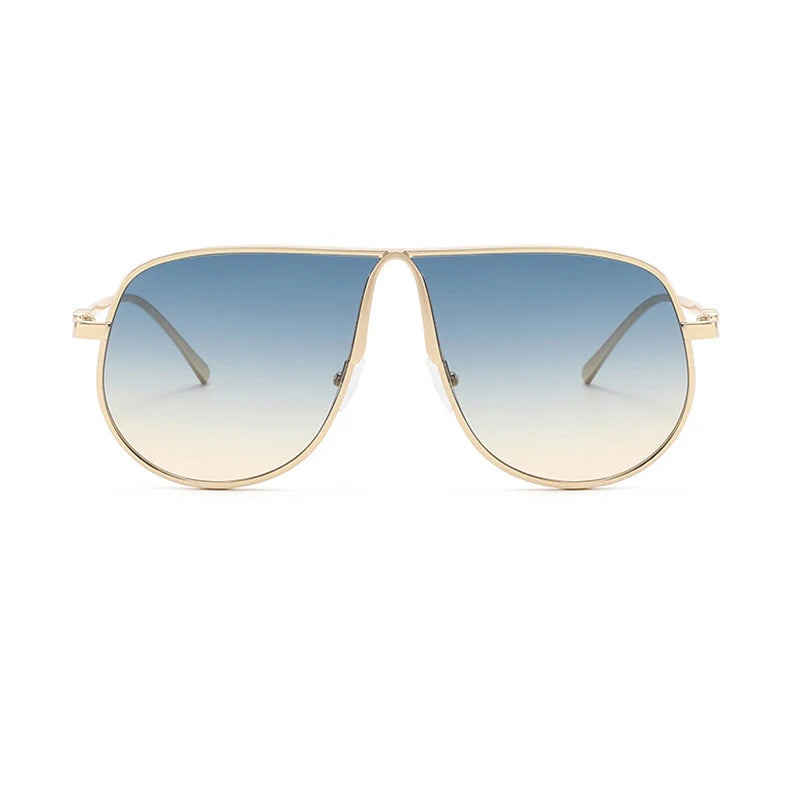 Oversize Square Vintage Alloy Gradient Elegant Sunglasses