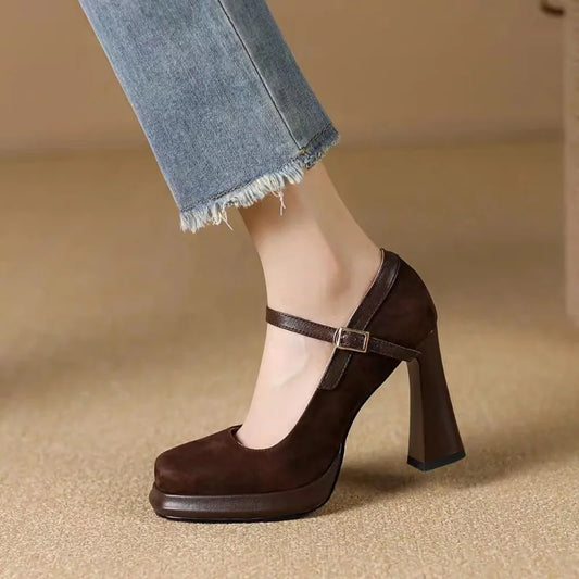 Sexy super high-heeled ankle-attached platform high-heeled shoes