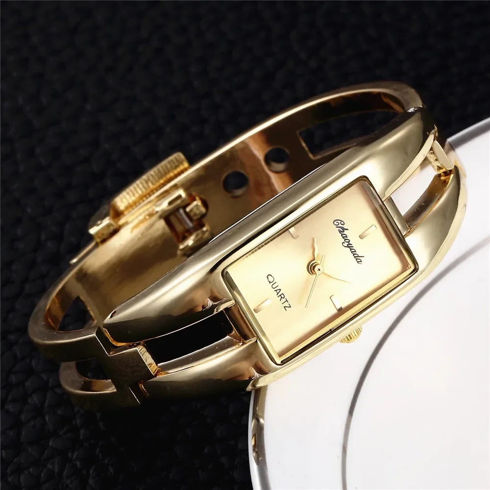 Rectangle Bangle Luxury Quartz Elegant Watch