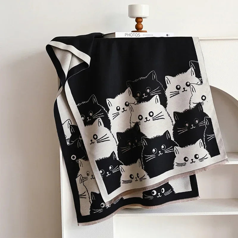 Cute Cat Cashmere Scarf