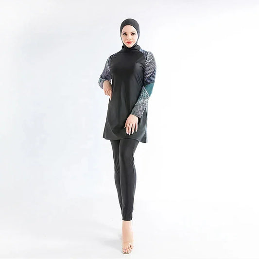 3PCS/Set Plus Size Burkini Muslim Hijab Swimsuit