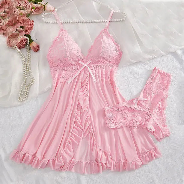 Sexy Nightgown Transparent Lingerie Set
