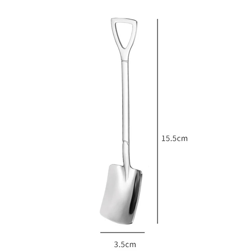 4pcs Stainless Steel Shovel & Point Spoons Set