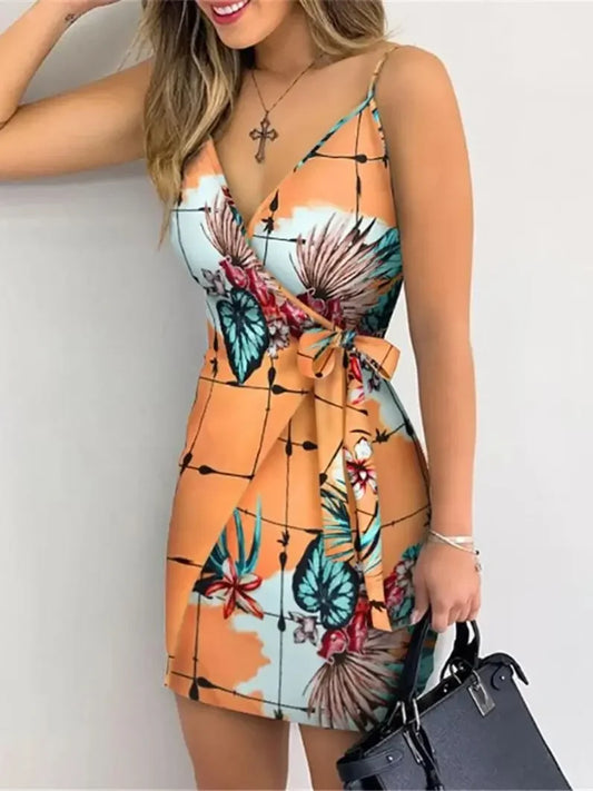 Sexy V-Neck Spaghetti Strap Dress