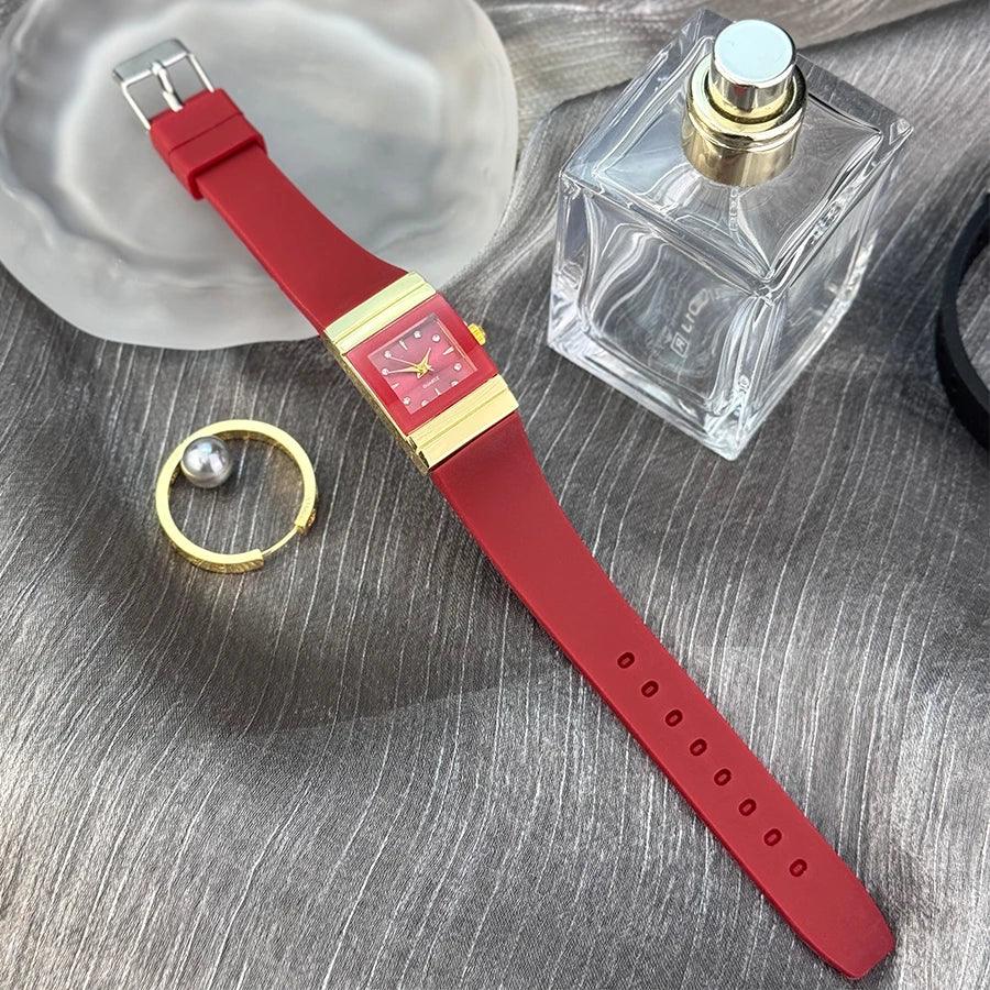 Square Silicone Quartz Small Watch