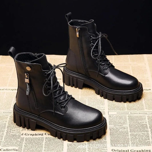 Warm Platform Zipper Ankle Boots
