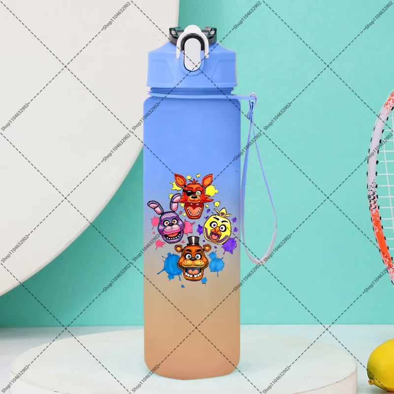 750ml FNAF Water Bottle with Straw Five Nights At Freddys Cartoon Anime