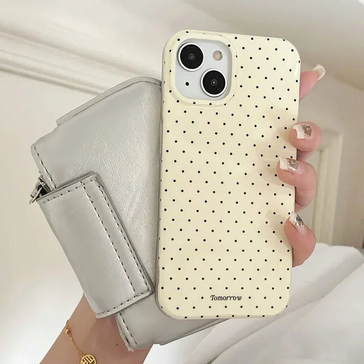 Polka Dot Small Fresh Mobile Phone Case for iPhone Ultra Slim Shockproof Cover