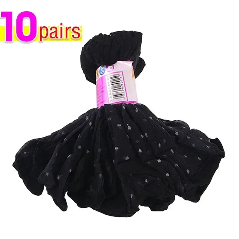 Silk Transparent Dot Lace Short Sexy Socks