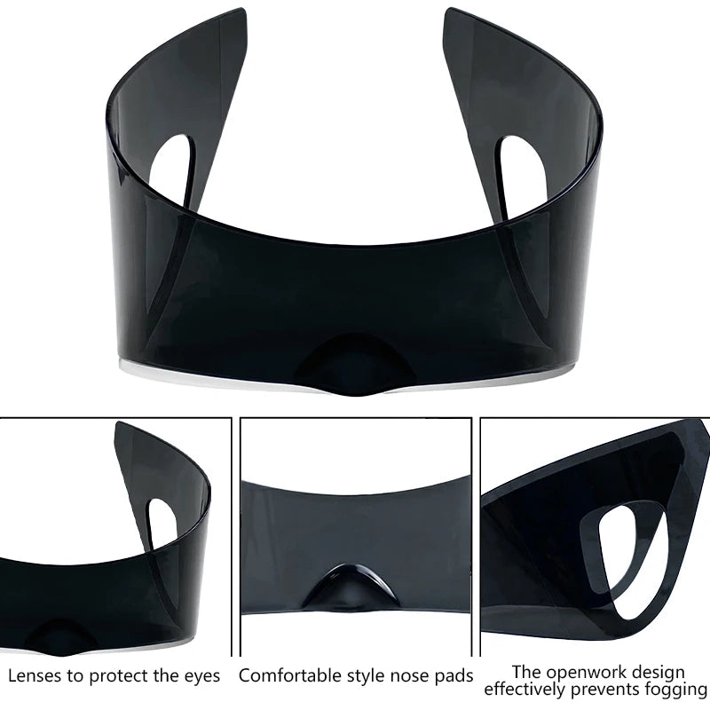 Steampunk Shield Luxury Punk Sports Wrap Around Windproof Sunglasses