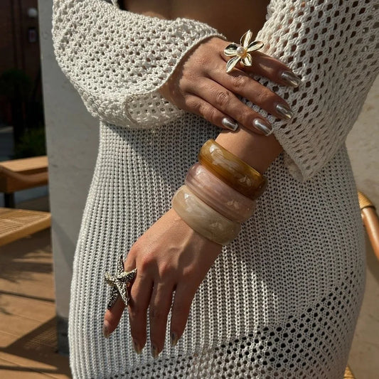 Resin Cuff Exaggerated Geometric Bracelet