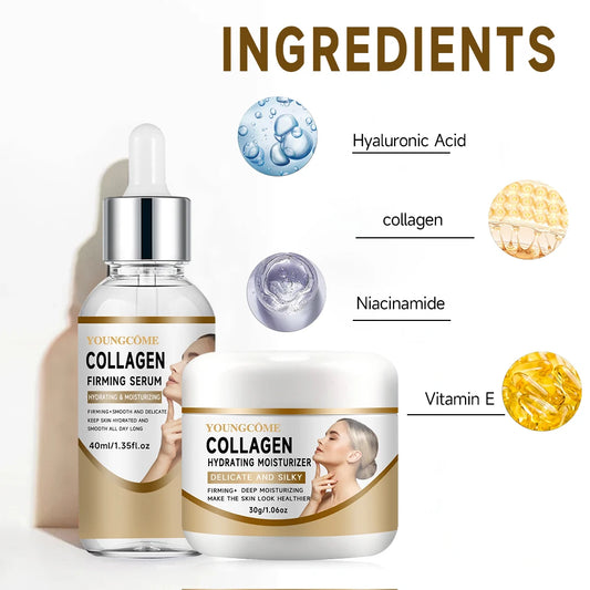 Set de crema hidratante e iluminadora con colágeno