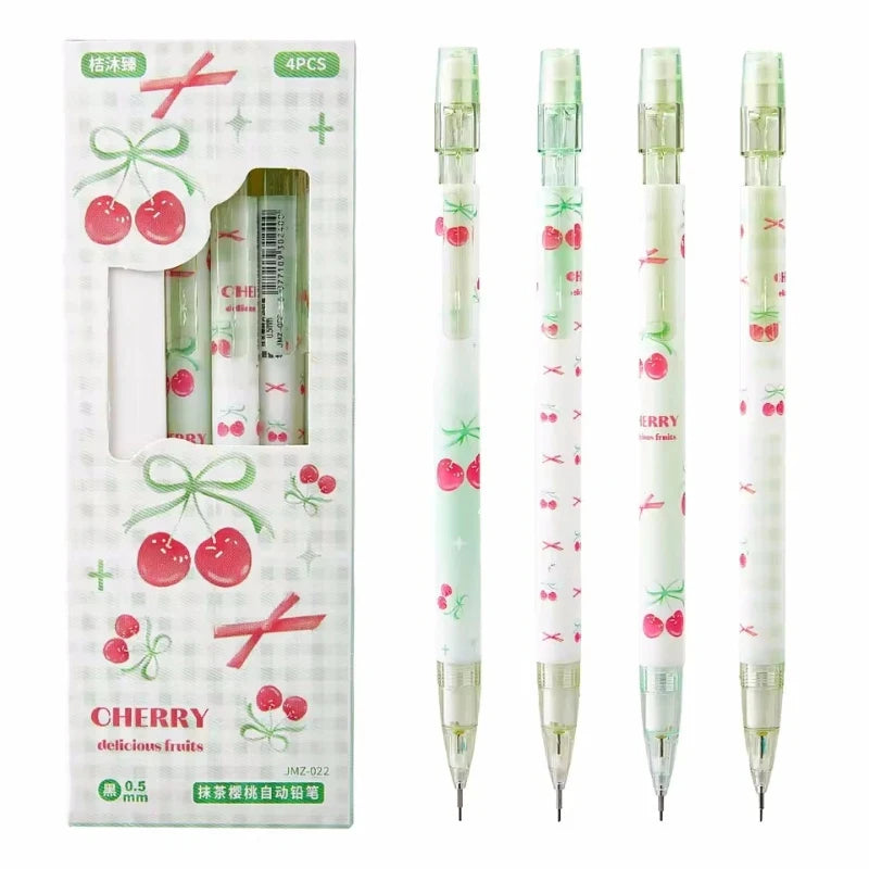 4Pcs 0.5mm Mechanical Pencils with Eraser Smooth Writing Erasable Stationery