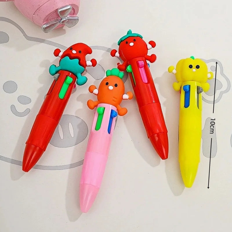 1-30Pcs Cute Pet Cartoon Four-Color Ballpoint Pen
