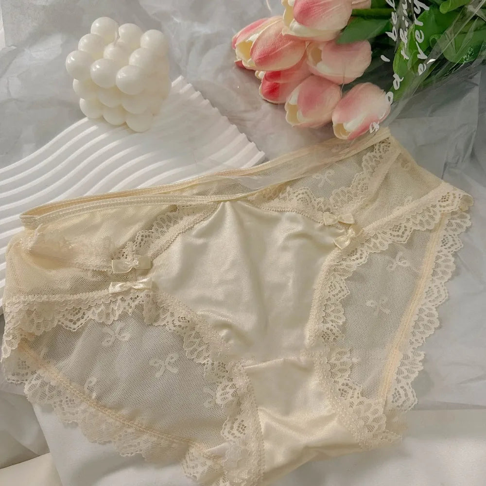 Cotton Crotch Lace Seamless Bow Franch Style Underwear