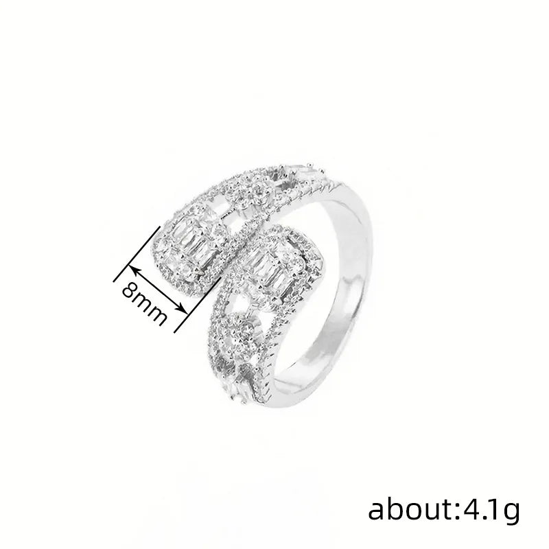 Huitan Bright CZ Luxury Unique Rings