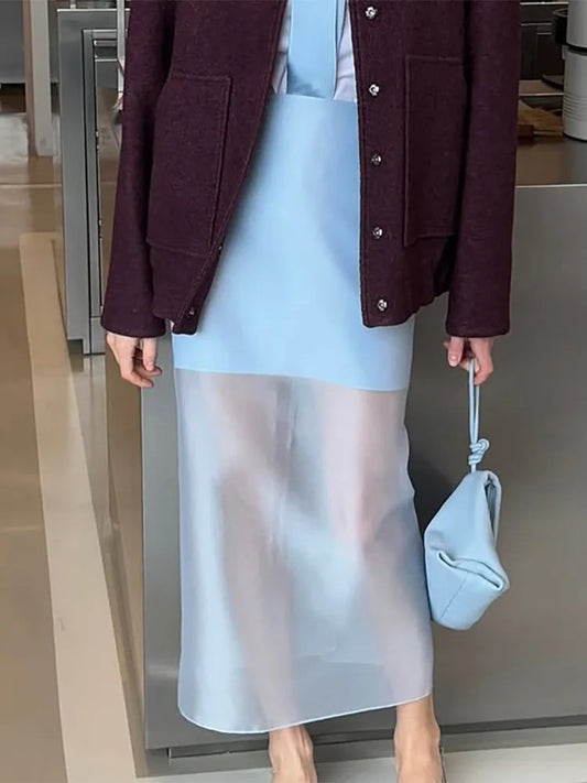 Trendix See Through Mesh Patchwork Skirts