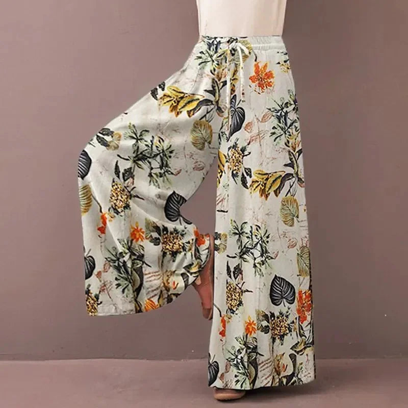 Floral Wide Leg Bohemia Plus Size Pants