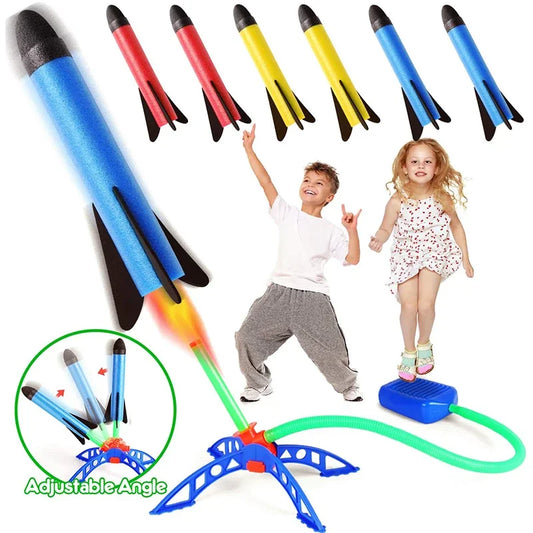 Kids Outdoor Rocket Foot Pump Air Pressing Soaring Rocket Toy