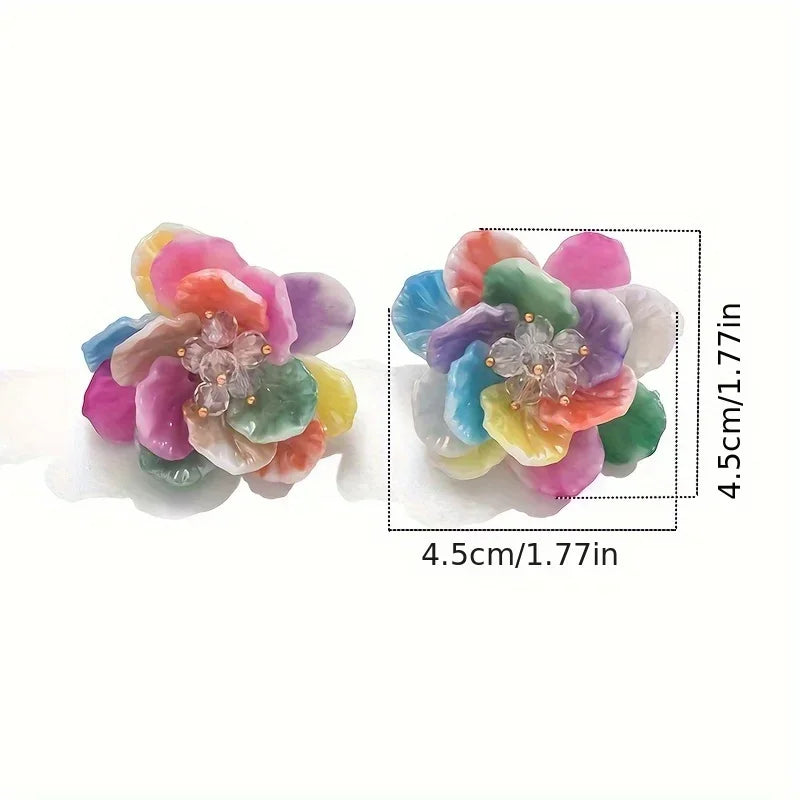 Creative Colorful Flowers Earrings
