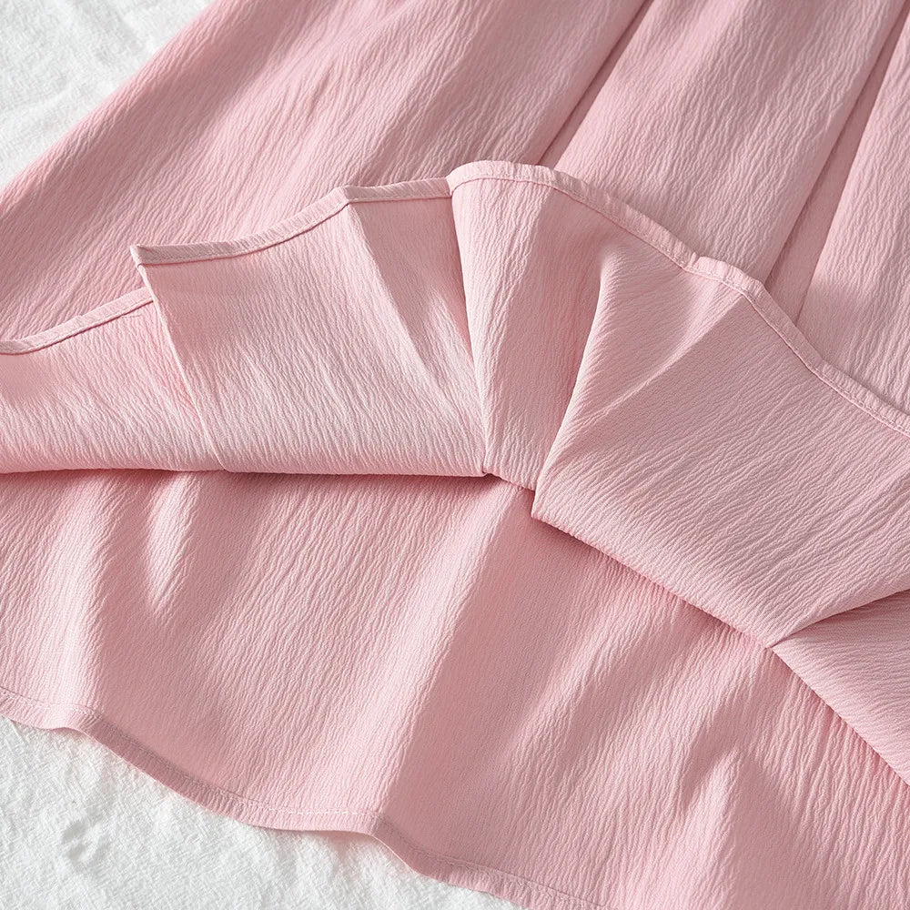 Spring Autumn Sweet Bow Decoration Long Sleeve Loose Casual Dress
