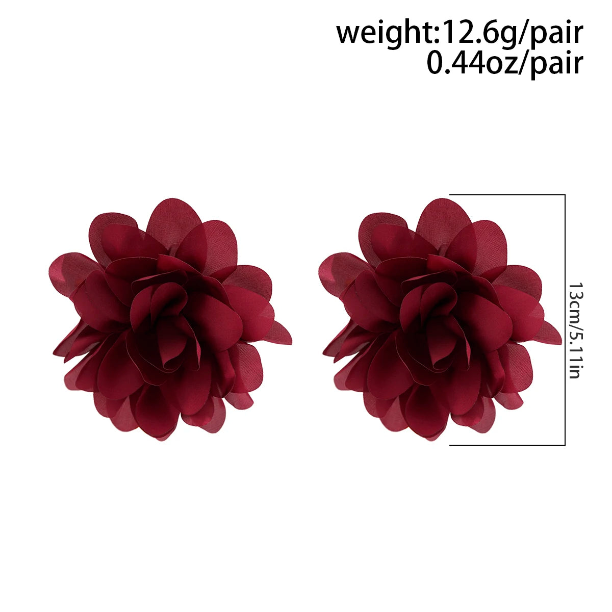 Exaggerated Big Silks Satins Flower Stud Earrings