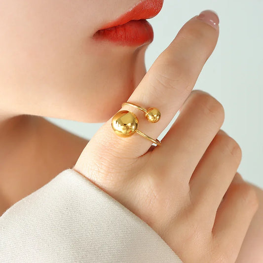DANA 18K Gold Plated Punk Open Ring