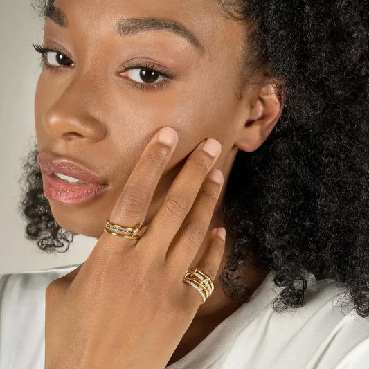 A Niche Four-Ring Copper Jewelry Ring
