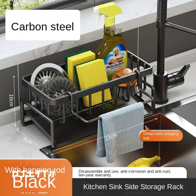 Stainless steel shelf sponge drain rack
