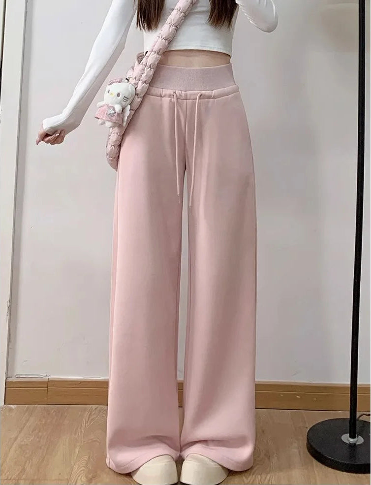 Sports slimming straight wide leg pants
