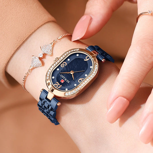 Exquisite Minimalist Luxury Stain Steel Waterproof Quartz Rose Gold Watches