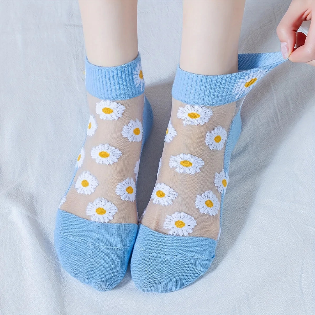 5-Pair Daisy & Smiley Short Socks Set