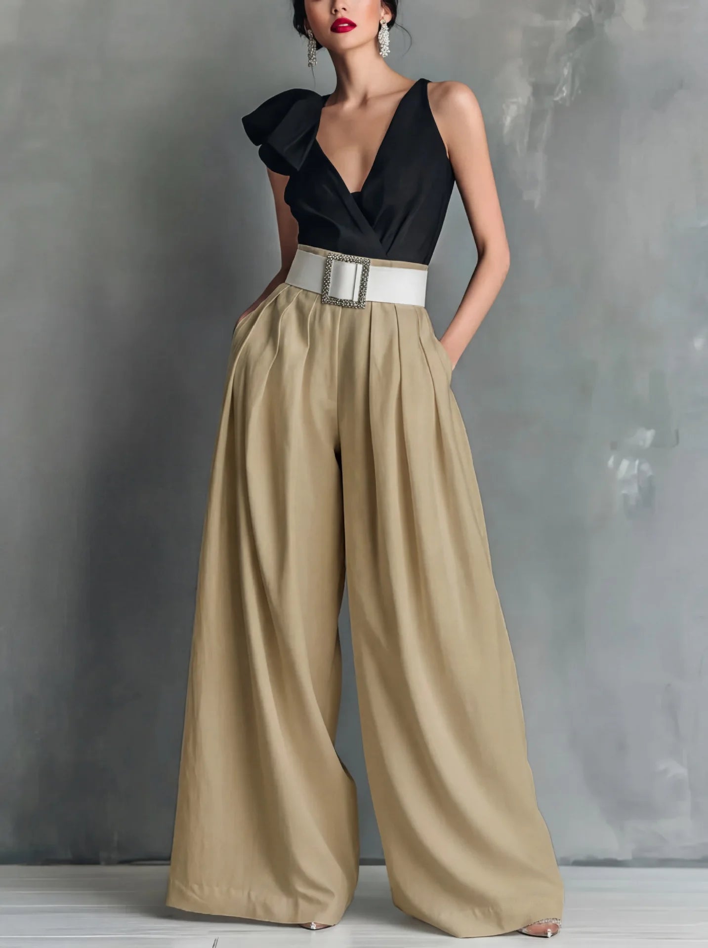 High-Waist Loose Casual Pants