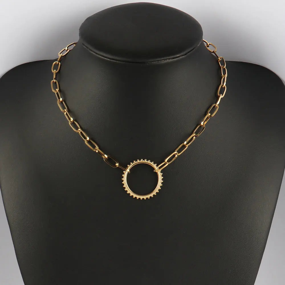 316L Stainless Steel Choker Heart Clavicle Chain Necklaces