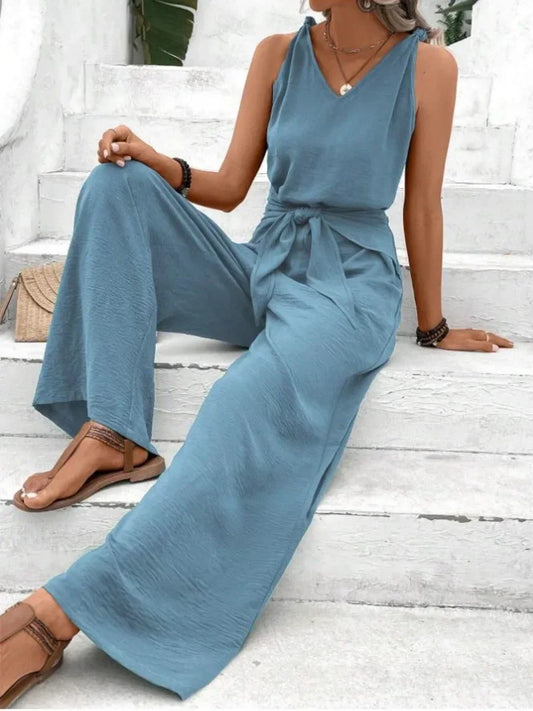 Casual Sleeveless Wide Leg Pants Jumpsuits