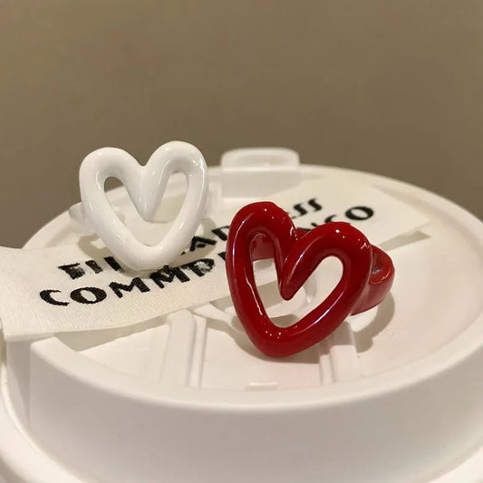 Anillo dulce de corazón esmaltado
