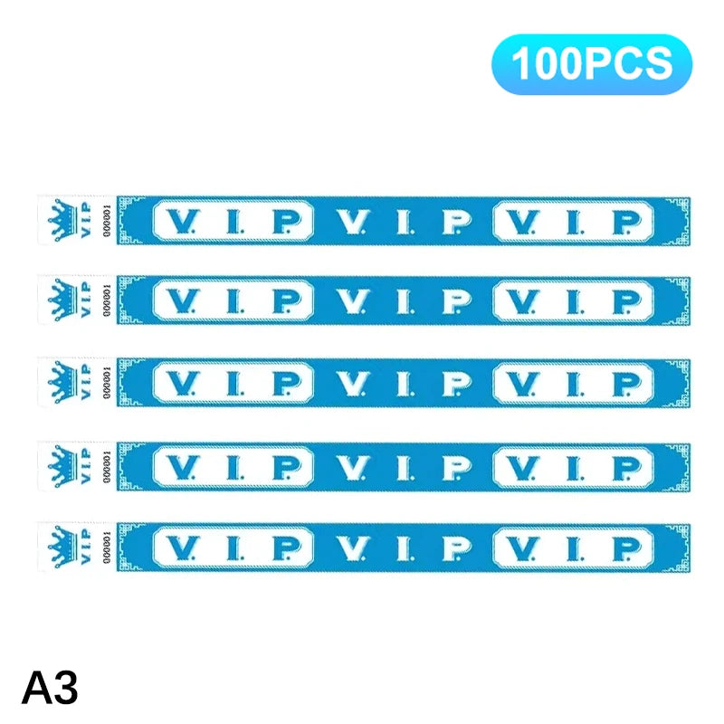 100pcs VIP Neon Paper Wristbands Fluorescent Waterproof